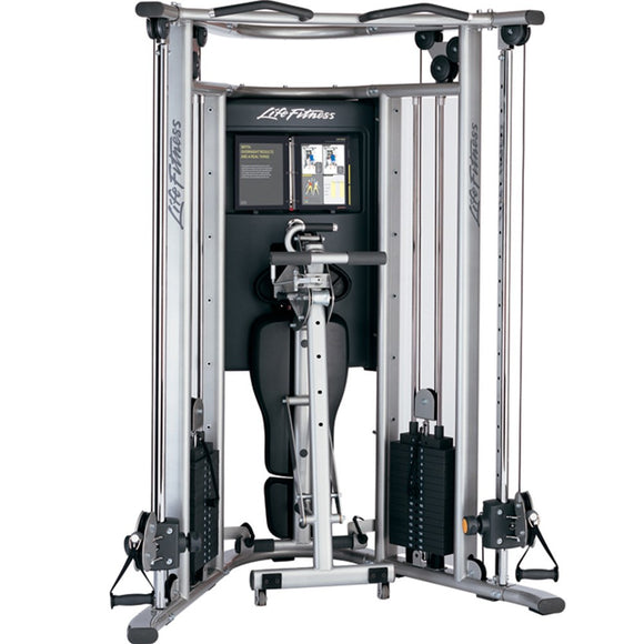 Life Fitness G7 Home Gym With Bench. Full body dual pulley cable exercise machine.