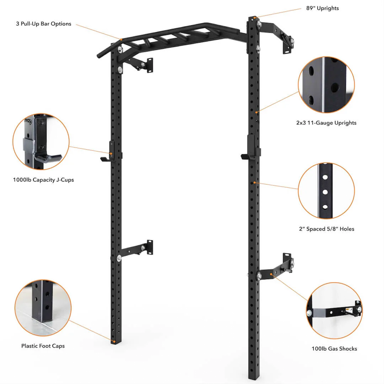 PRX Profile Fold-In Squat Rack With Multi Grip Bar | Fitness For Life ...