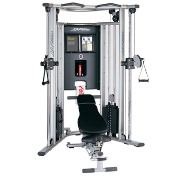 Life Fitness G7 Home Gym With Bench. Full body dual pulley cable exercise machine.